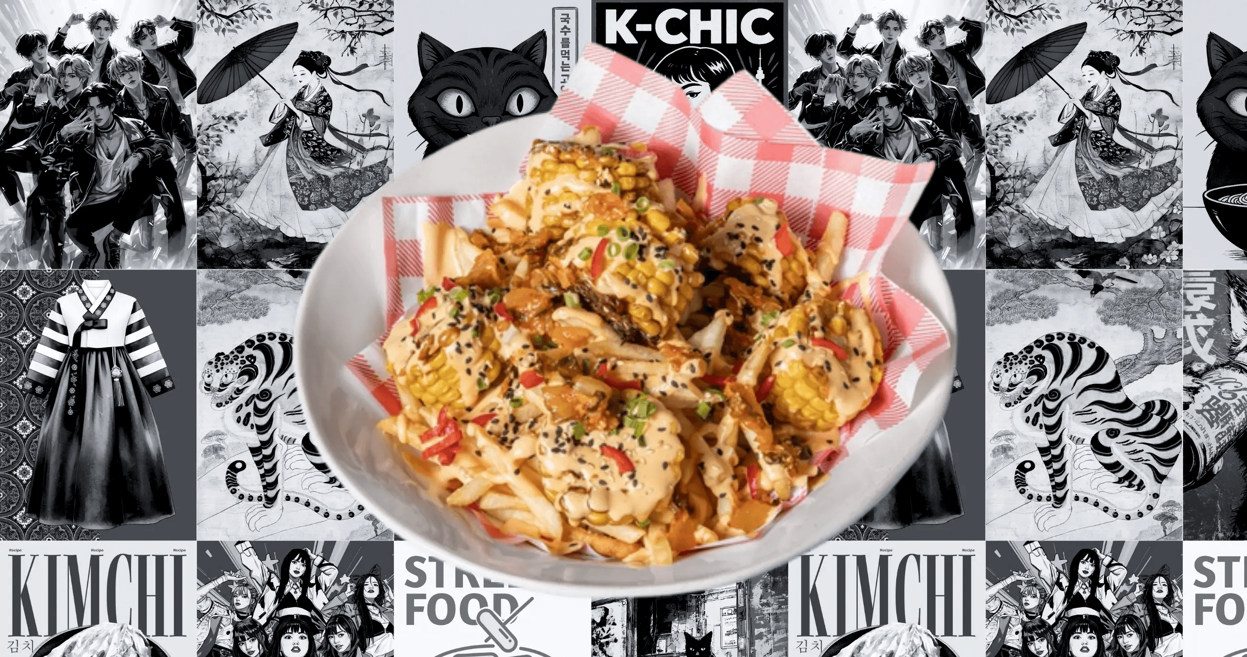 Corn Ribs and Fries – corn ribs loaded over fries with sauce