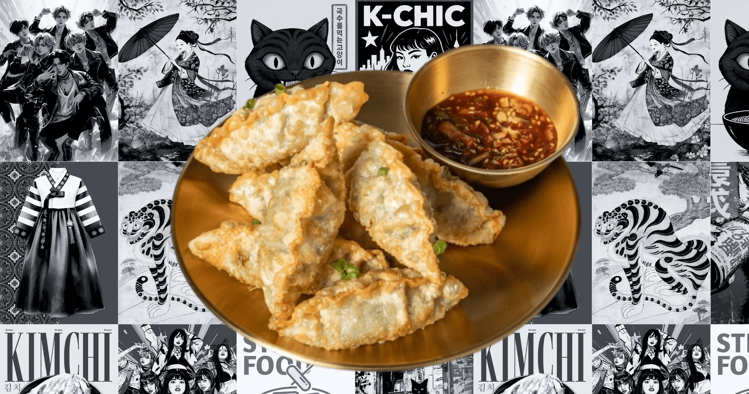 K-Town Mandu Two Ways – pan-fried mandu dumplings with dipping sauce
